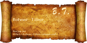 Bohner Tibor névjegykártya